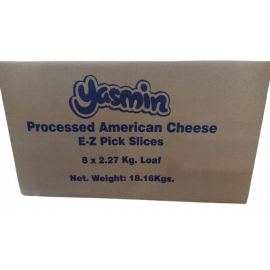 Frozen Cheddar Cheese Slice Yasmin 8x2.27kg