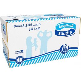 Saudia Whole Milk 12x1L