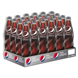 Soft Drink Glass Bottle Diet Pepsi 24x250ml